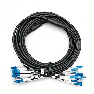 Qualität  Customized Pre-terminated Armored Fiber Patch Cable 6 12 24 Fibers LC SC Connector OS2 Single Mode 5.0mm Black Outdoor Cable Fabrik