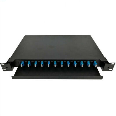 Das Schieben Hafen-Gestells der Faser-des Optikschalttafel-12 brachte 1U 19 Zoll an