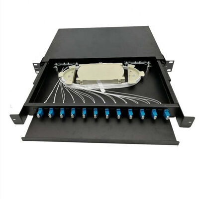 Das Schieben Hafen-Gestells der Faser-des Optikschalttafel-12 brachte 1U 19 Zoll an