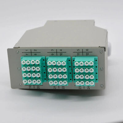 12 Port-Faser-Optikhutschiene-Anschlusskasten des LC-Viererkabel-Adapter-48Core