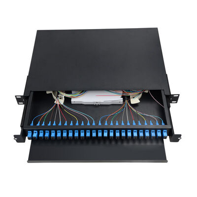 Faser-Optikbeendigungs-Kasten-Gestell-Portberg der Faser-1U der Schalttafel-24 schwarzer