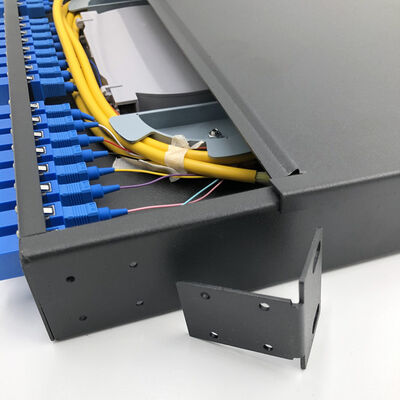 des Gestell-1U Kern Sc LC Berg-Schalttafel-der Faser-Optik-19" 24 mit Spleiß-Behältern