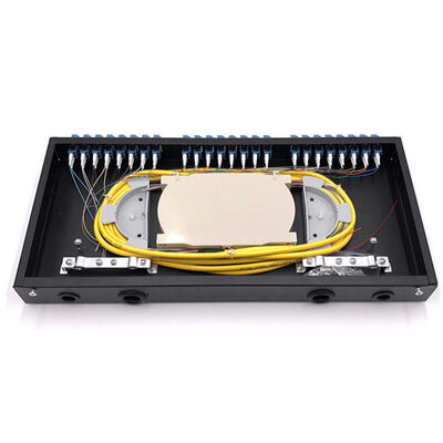 des Gestell-1U Kern Sc LC Berg-Schalttafel-der Faser-Optik-19" 24 mit Spleiß-Behältern