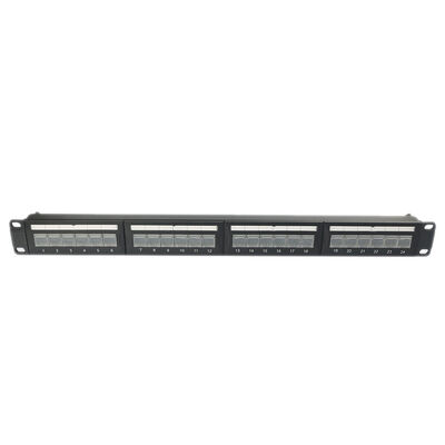 Unshielded Schalttafel Trapezfehler-RJ45 des Portfundament-1U 24 staubdicht