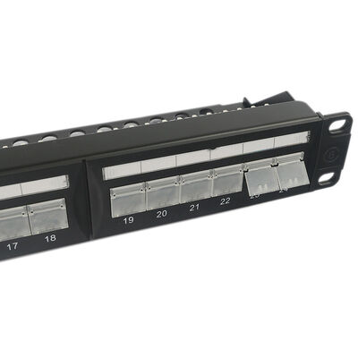 Unshielded Schalttafel Trapezfehler-RJ45 des Portfundament-1U 24 staubdicht