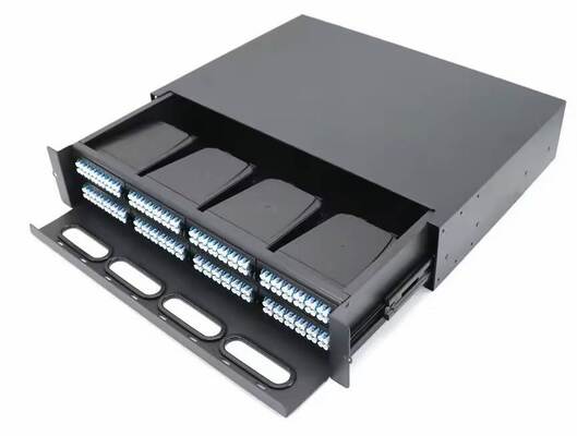 2U 192 Kerne MTP MPO -LC Patch Panel ODF Gehäuse Schiebetyp für 8 Kassetten