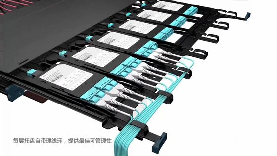1U 144 Kerne MTP MPO -LC Patch Panel ODF Gehäuse Schiebetyp für 12 Kassetten